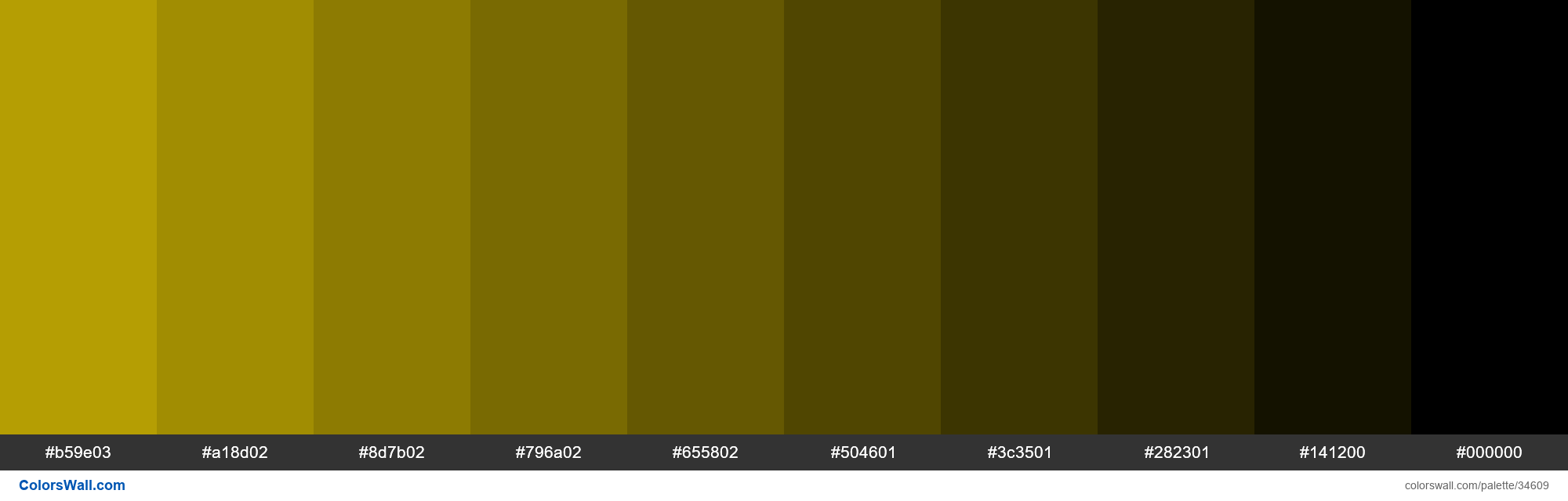 Shades XKCD Color brownish yellow #c9b003 hex colors palette ColorsWall