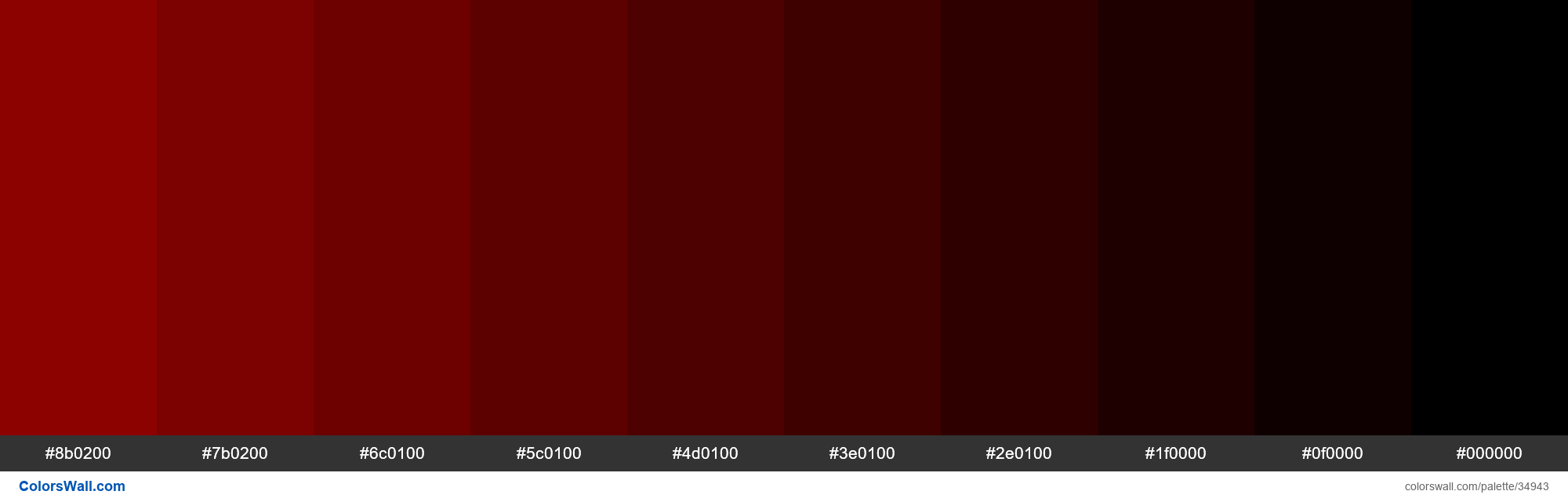 Shades XKCD Color deep red #9a0200 hex Farbpalette | ColorsWall