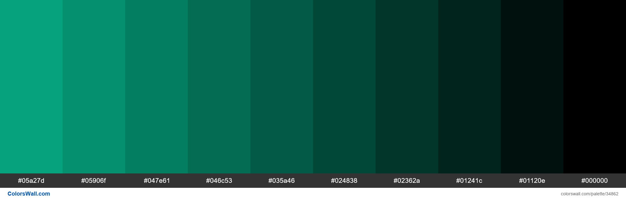 Shades XKCD Color green blue #06b48b hex colors palette - ColorsWall