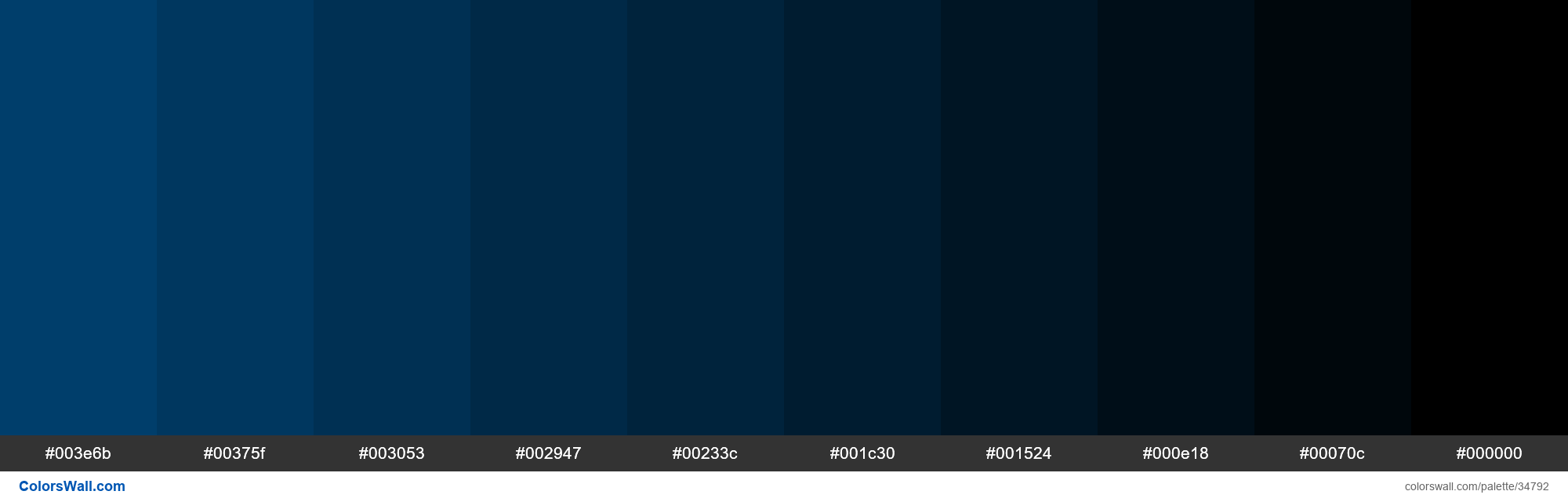 Shades XKCD Color prussian blue #004577 hex colors palette - ColorsWall