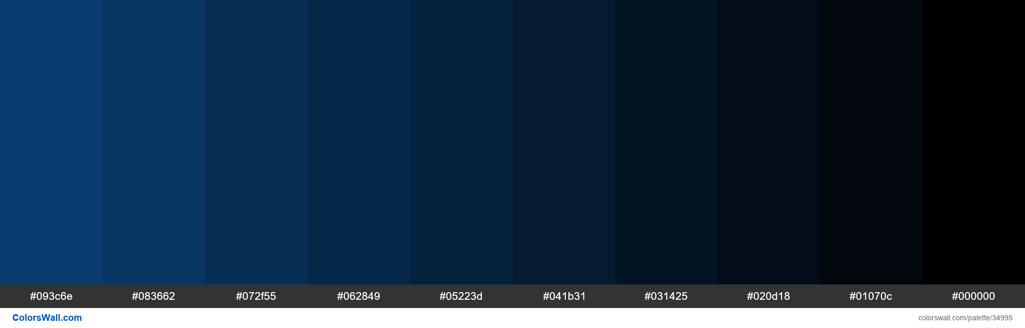 Shades XKCD Color twilight blue #0a437a hex colors palette - ColorsWall