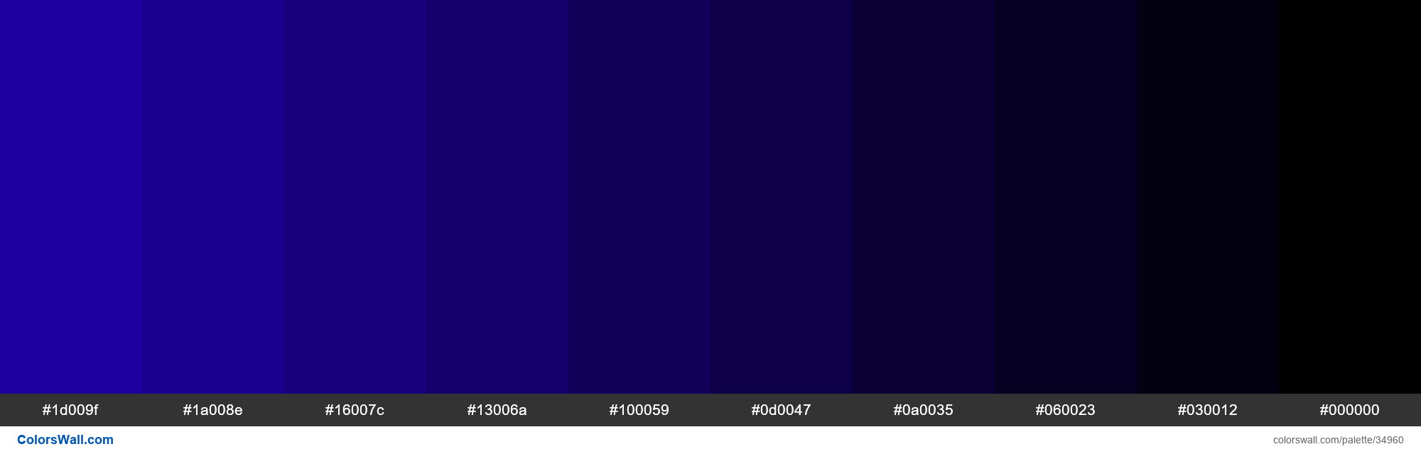 Shades XKCD Color ultramarine #2000b1 hex colors palette - ColorsWall