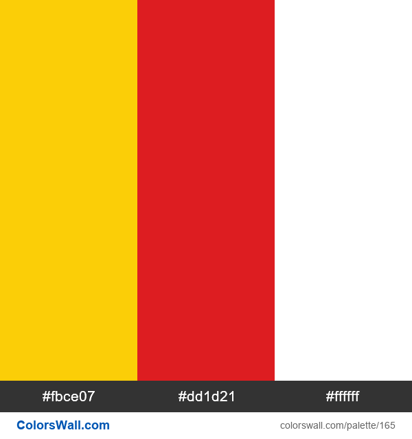 Shell primary colour palette - #165