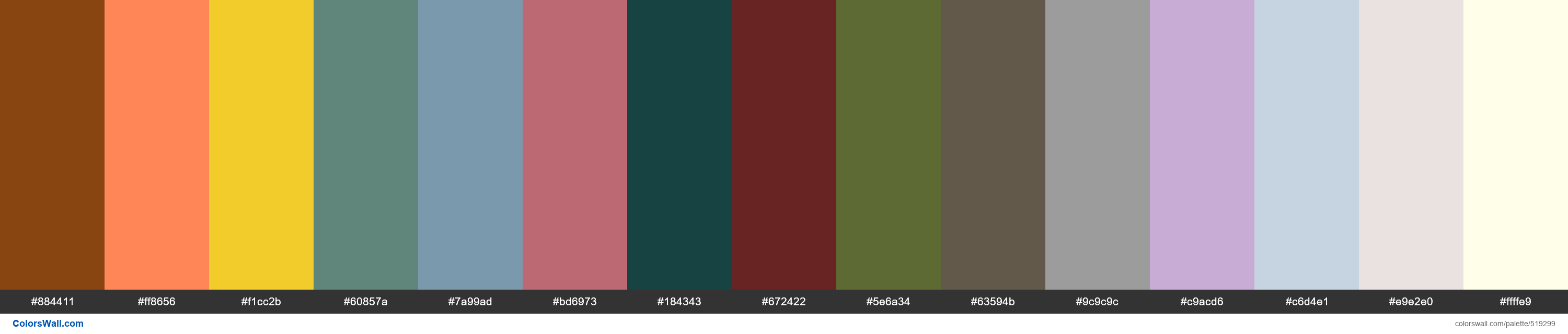 Sis Kebab, Nectarine, Golden Dream, Greenella, Post Boy, Cherry Fizz, Tiber, Azuki Red, Heavy Khaki, Winter Oak, Codex Grey, Darli - #519299