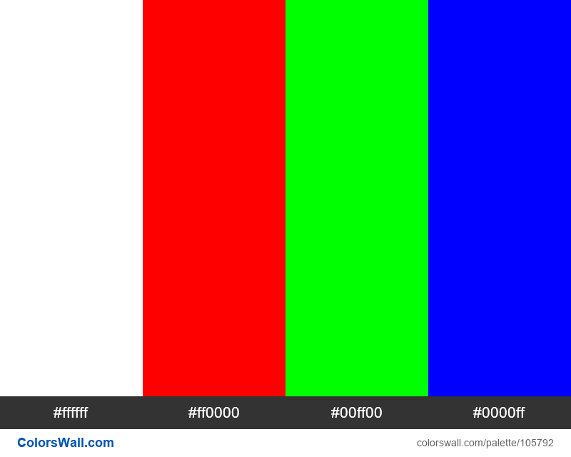 Smpte Color Bars Rgb Colors Palette Colorswall