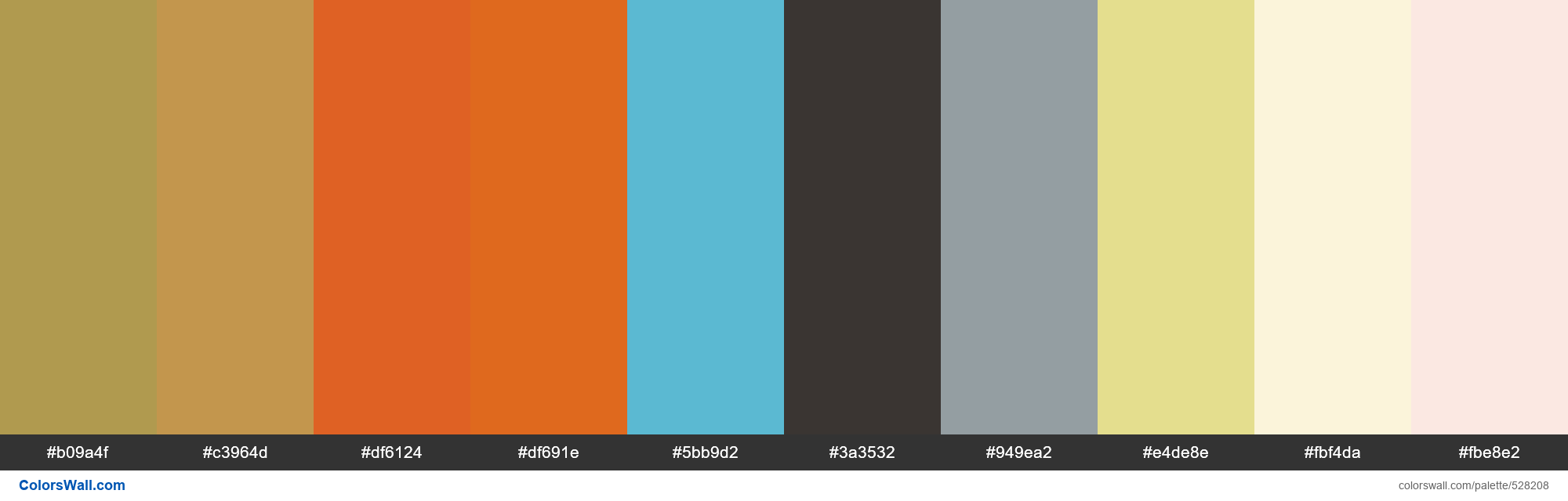 Spanish Gold, Tinsel, Vivid Red Tangelo, Fading Ember, Fitness Blue, Kilimanjaro, Soft Pumice, Citrus Butter palette - #528208