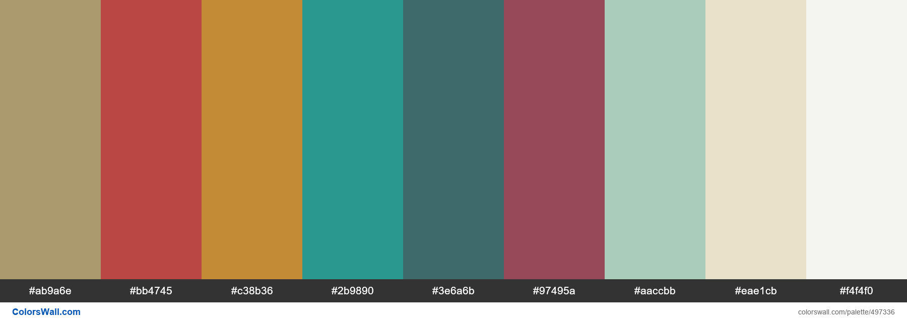 Sunbaked Adobe, Conte Crayon, Victorian Crown, Azure Tide, Moat, Haitian Flower, Greywacke palette - #497336