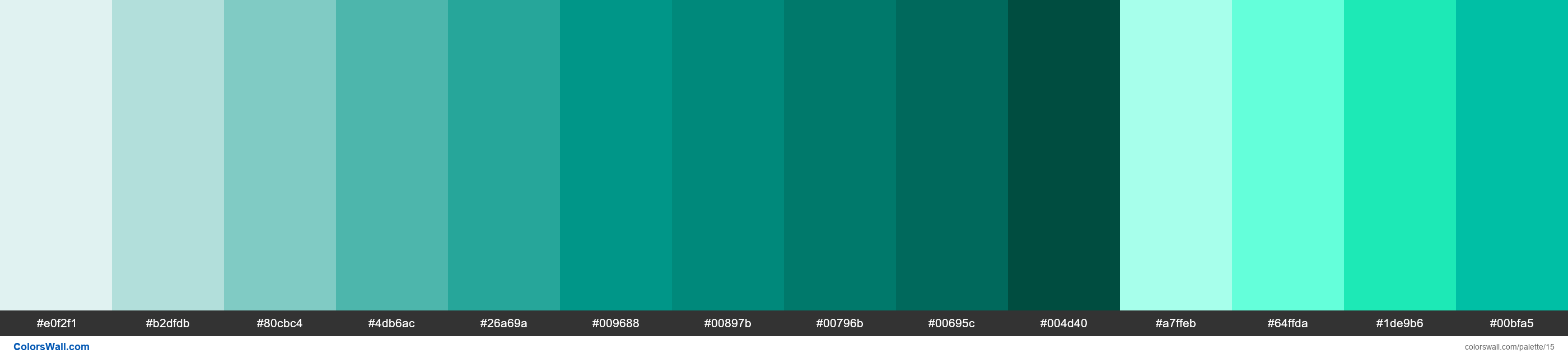 Teal palette Materialize CSS - #15