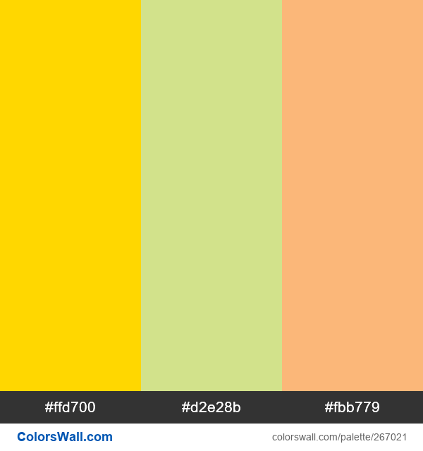 tertiary colours #ffd700, #d2e28b, #fbb779 - ColorsWall