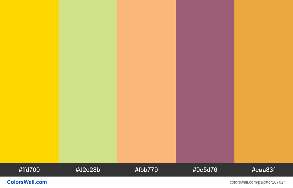 tertiary colours #ffd700, #d2e28b, #fbb779 - ColorsWall