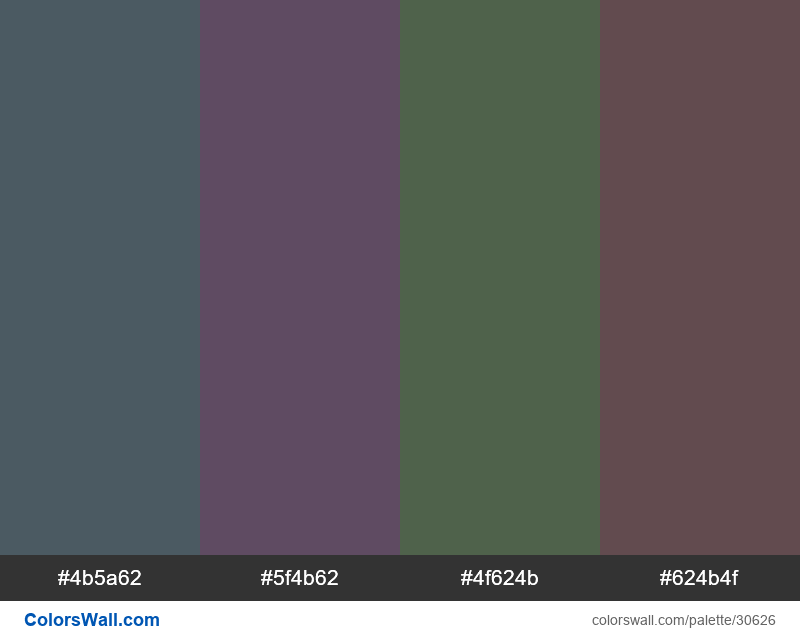 Tetradic Colors Scheme Fiord Color 4b5a62 Hex Colorswall