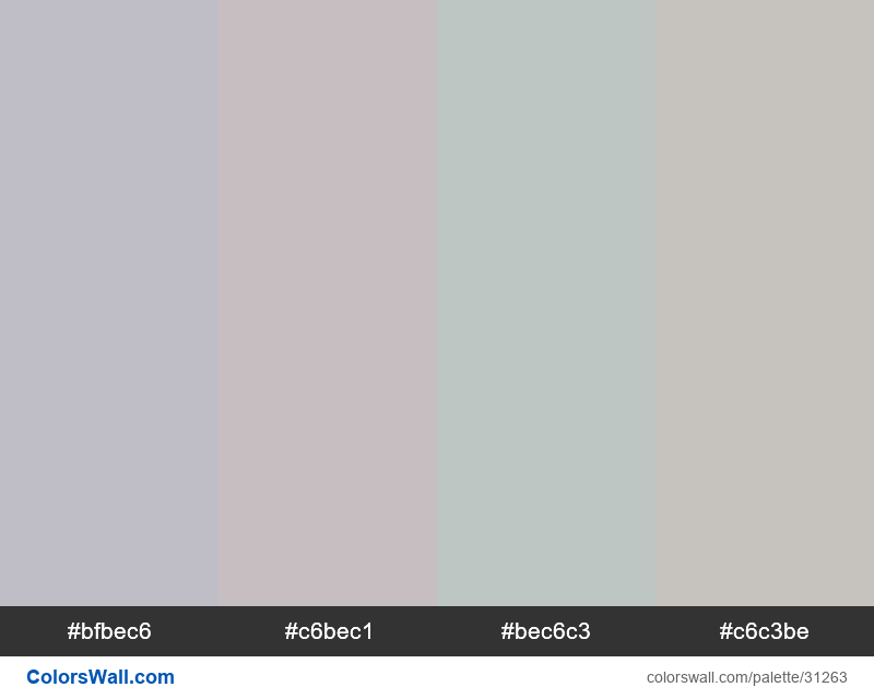 Tetradic colors scheme Ghost color #C0BFC7 hex - #31263
