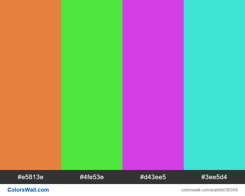 Tetradic colors scheme Pizazz color #E57F3D hex - ColorsWall