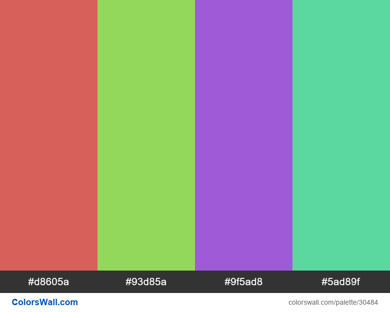 Tetradic colors scheme Roman color #D8625B hex - ColorsWall