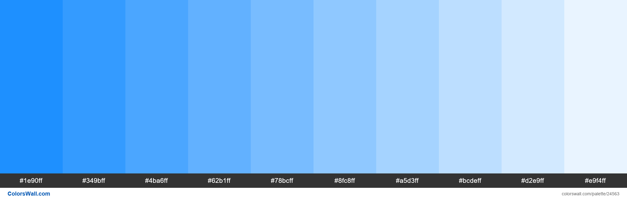 Shades of Dodger Blue #1E90FF hex color - ColorsWall