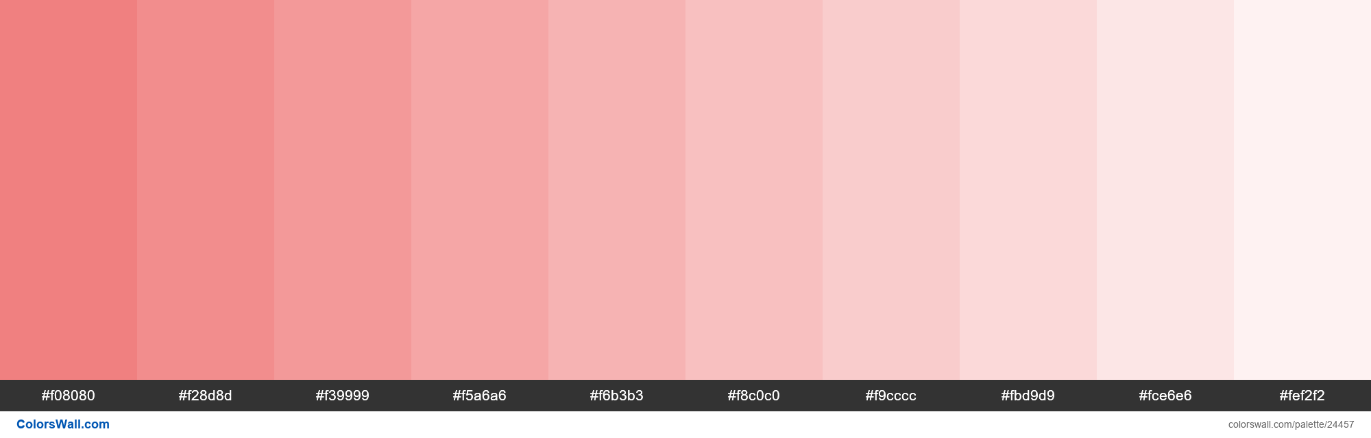 Terminal Demontere Empirisk Tints of Light Coral #F08080 hex color - ColorsWall