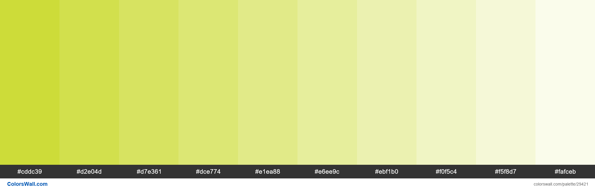Tints Of Material Design Lime Color CDDC Hex ColorsWall