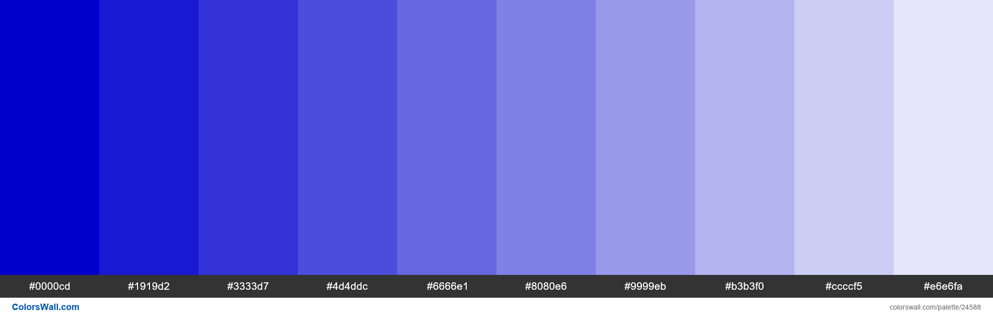 Tints Of Medium Blue 0000cd Hex Color Colorswall
