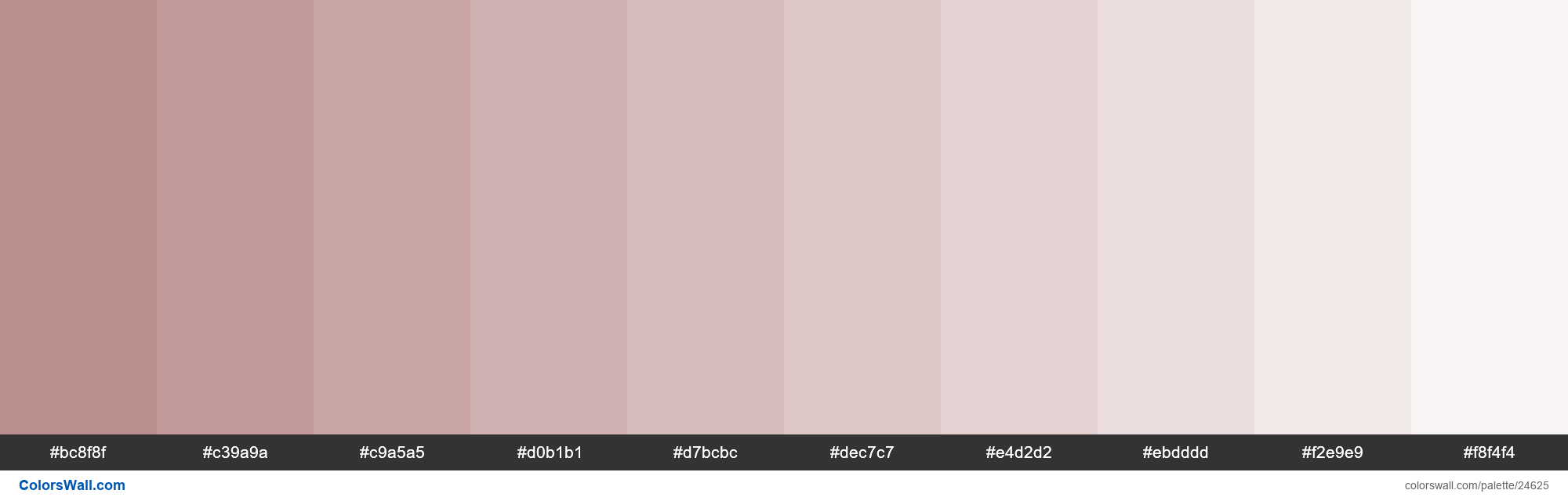Tints of Rosy Brown #BC8F8F hex color - #24625