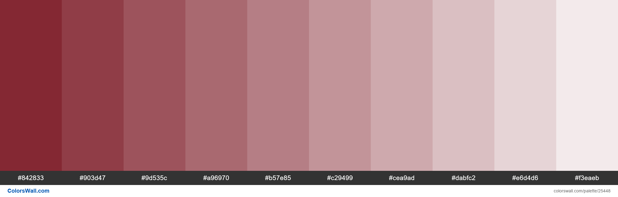 Tints of Shiraz color #842833 hex - ColorsWall