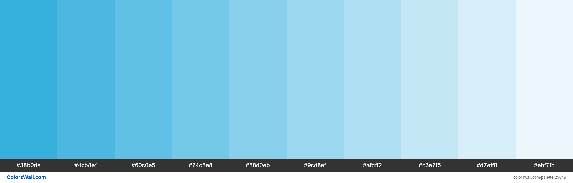 Tints Of Summer Sky Color 38b0de Hex Hex Rgb Codes