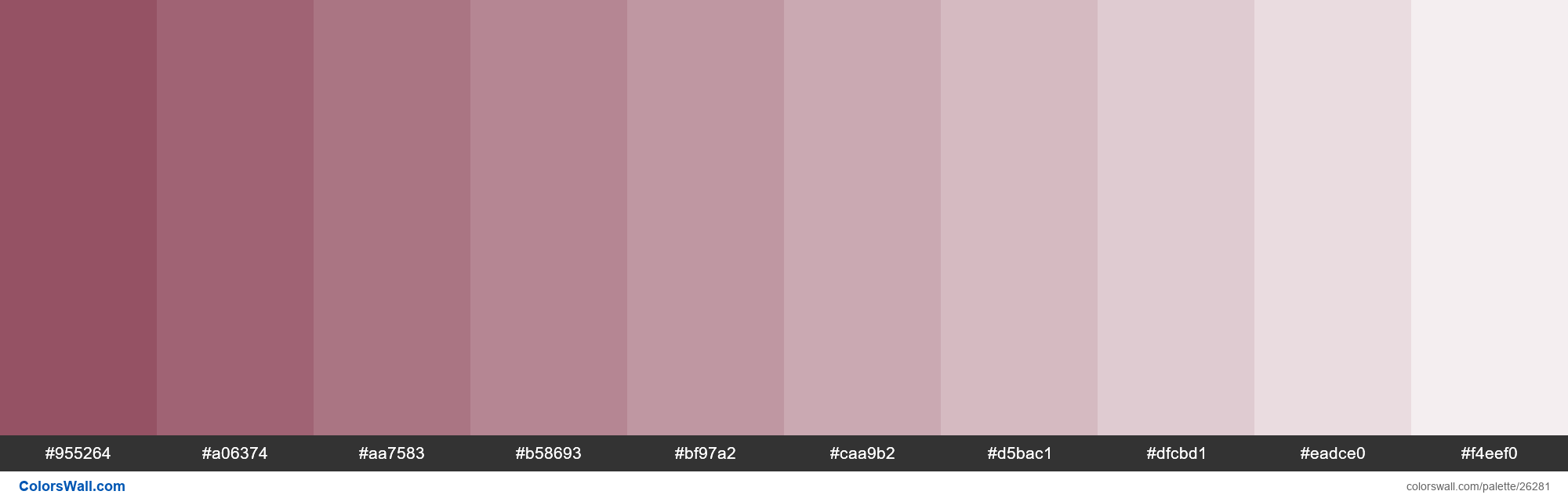Tints of Vin Rouge color #955264 hex | ColorsWall
