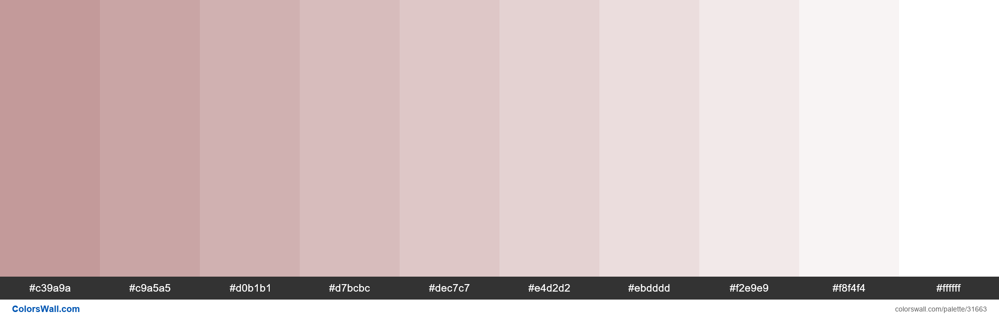 Tints X11 color Rosy Brown #BC8F8F hex - ColorsWall