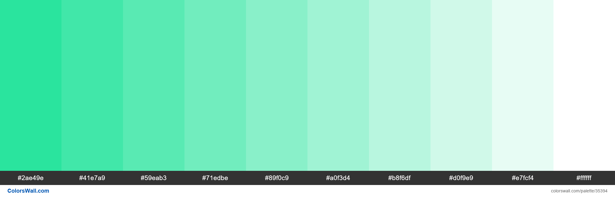 Tints XKCD Color aqua green #12e193 hex paleta de colores - ColorsWall