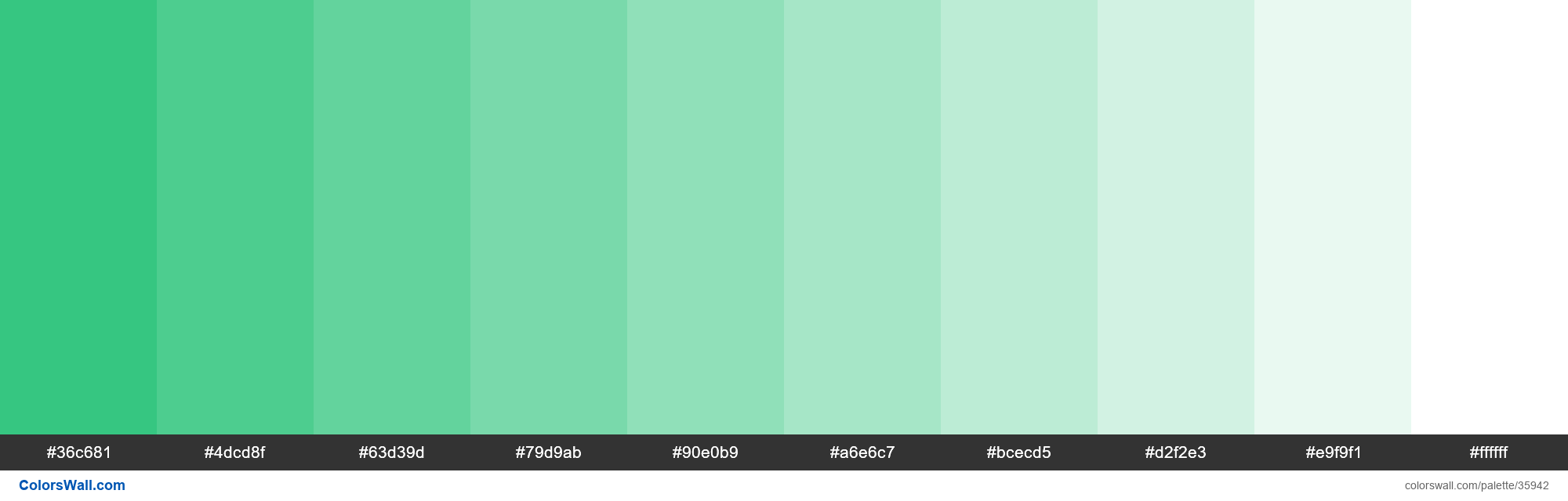 Shades of Mint Green Color Palette