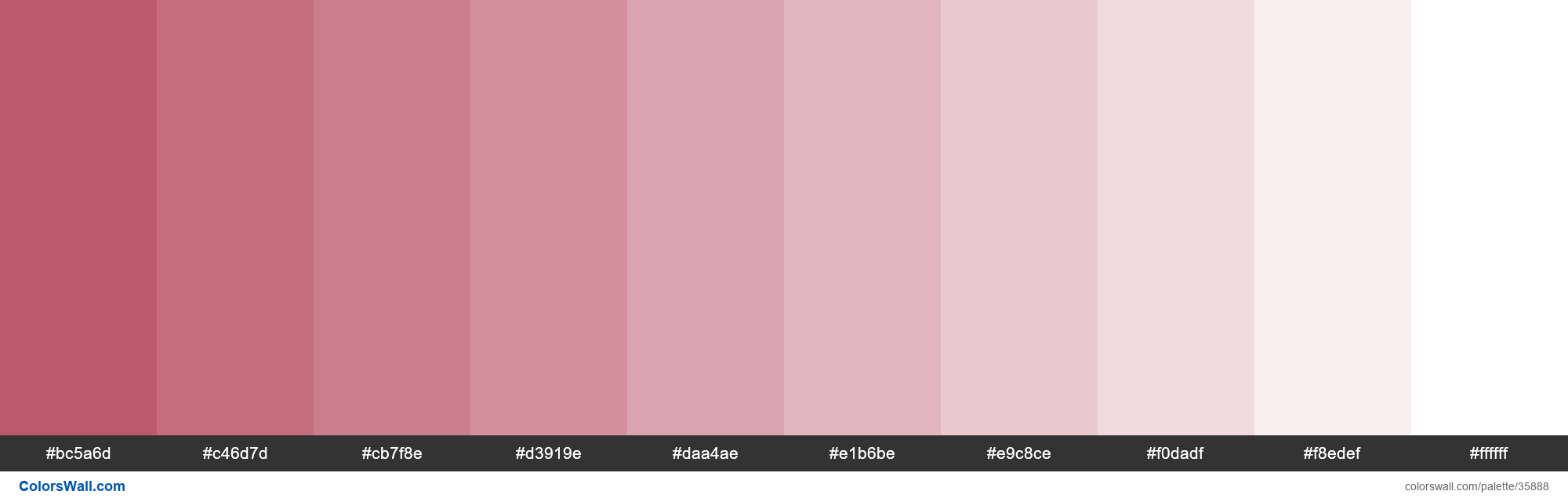 Tints XKCD Color dark rose #b5485d hex colors palette - ColorsWall