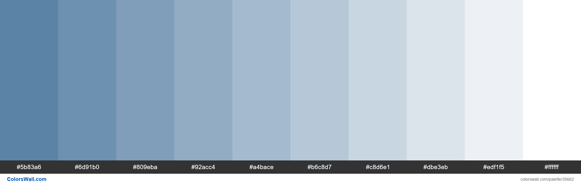 Tints XKCD Color dull blue #49759c hex colors palette - ColorsWall