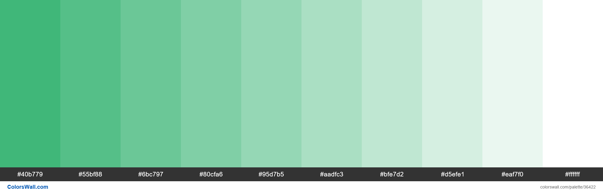 Tints XKCD Color jade green #2baf6a hex colors palette - ColorsWall