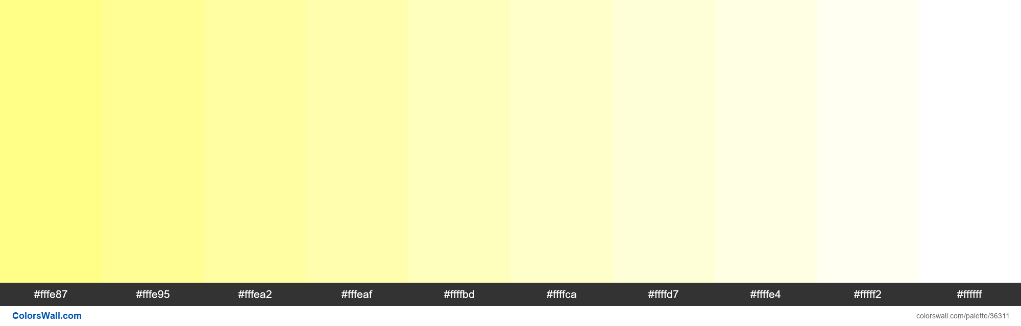 Tints XKCD Color light yellow #fffe7a hex colors ColorsWall