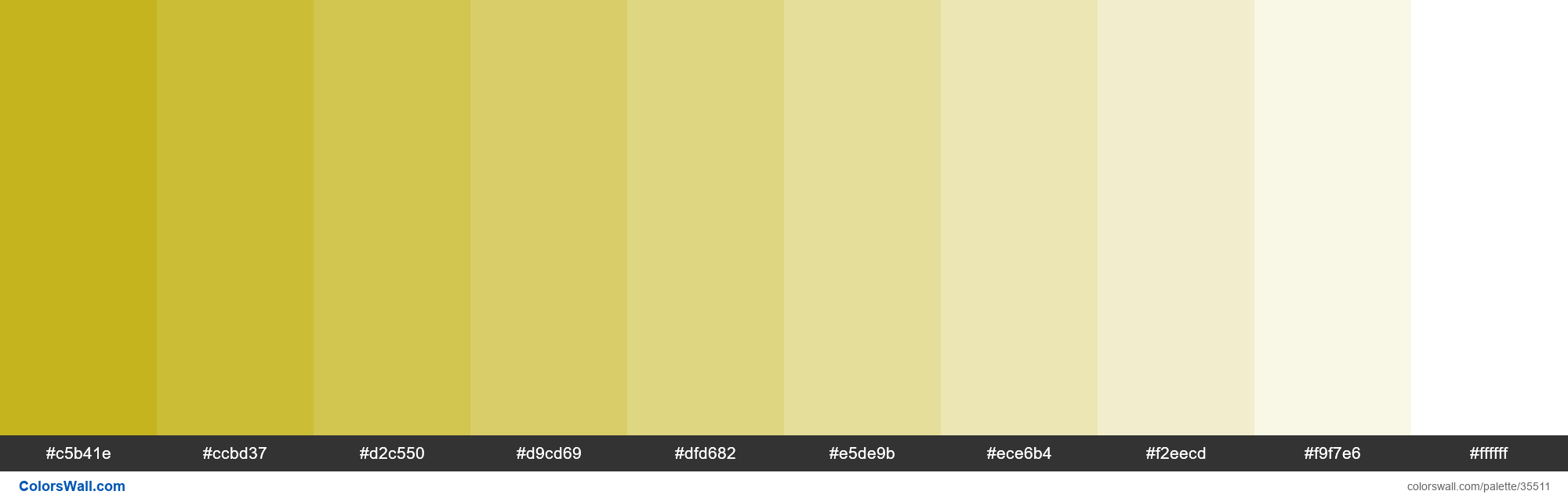 Tints Xkcd Color Muddy Yellow Bfac05 Hex Colors Palette Colorswall