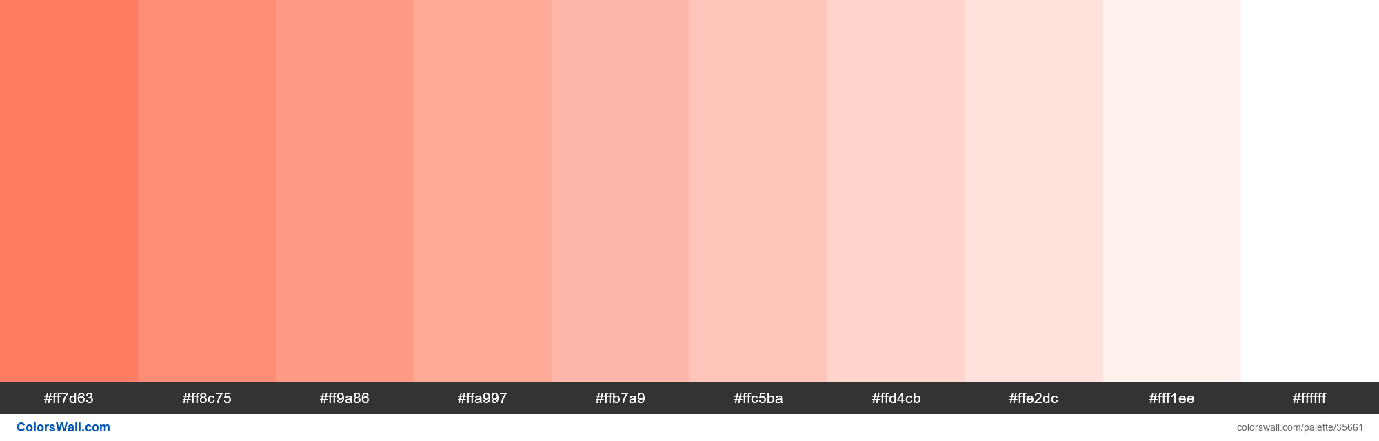 Tints XKCD Color orange pink #ff6f52 hex palette ColorsWall