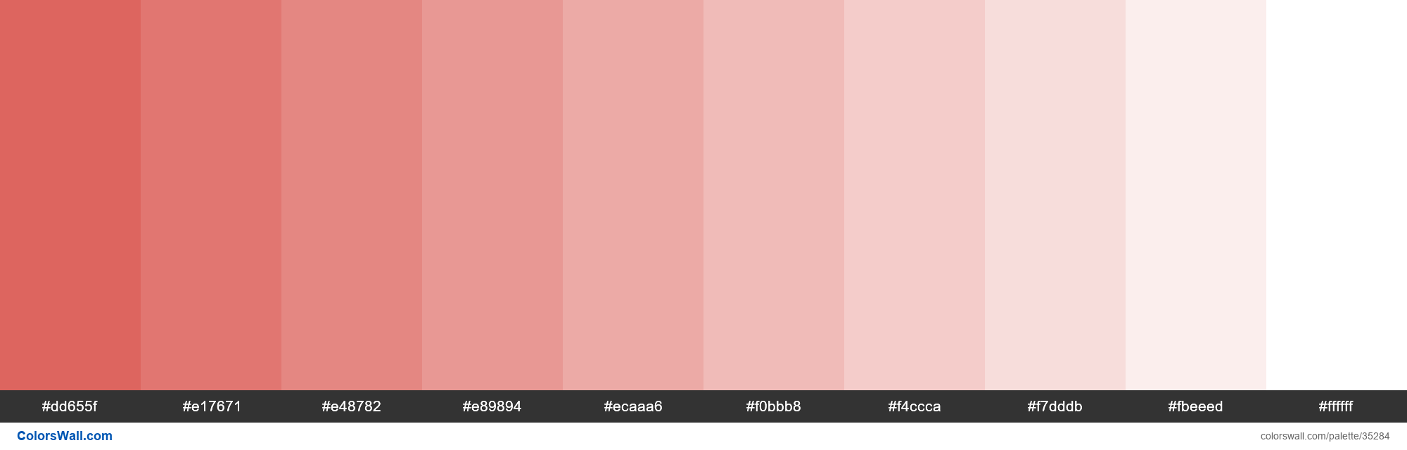 Tints XKCD Color pale red #d9544d hex colors palette - ColorsWall