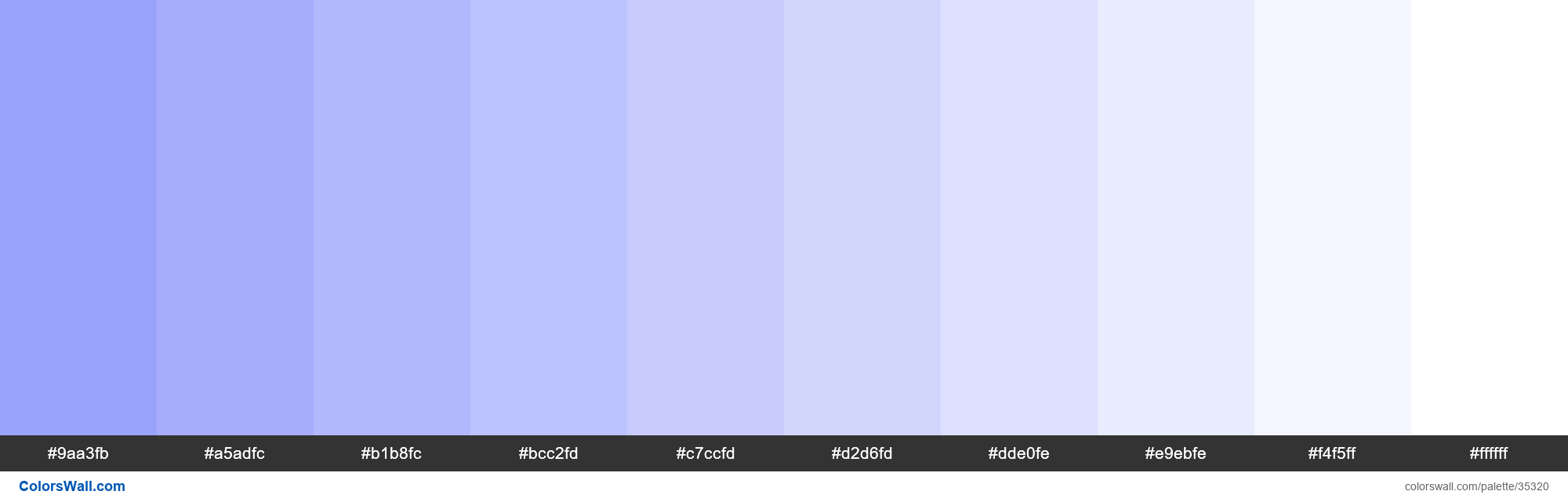 Tints XKCD Color periwinkle blue #8f99fb hex paleta de colores - ColorsWall