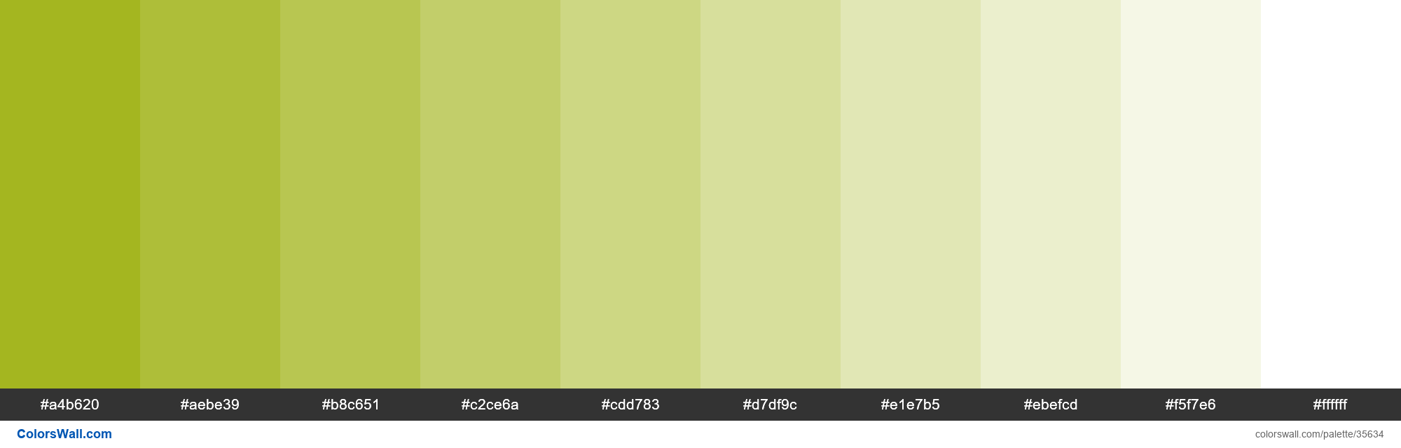 Tints XKCD Color puke green #9aae07 hex colors palette | ColorsWall