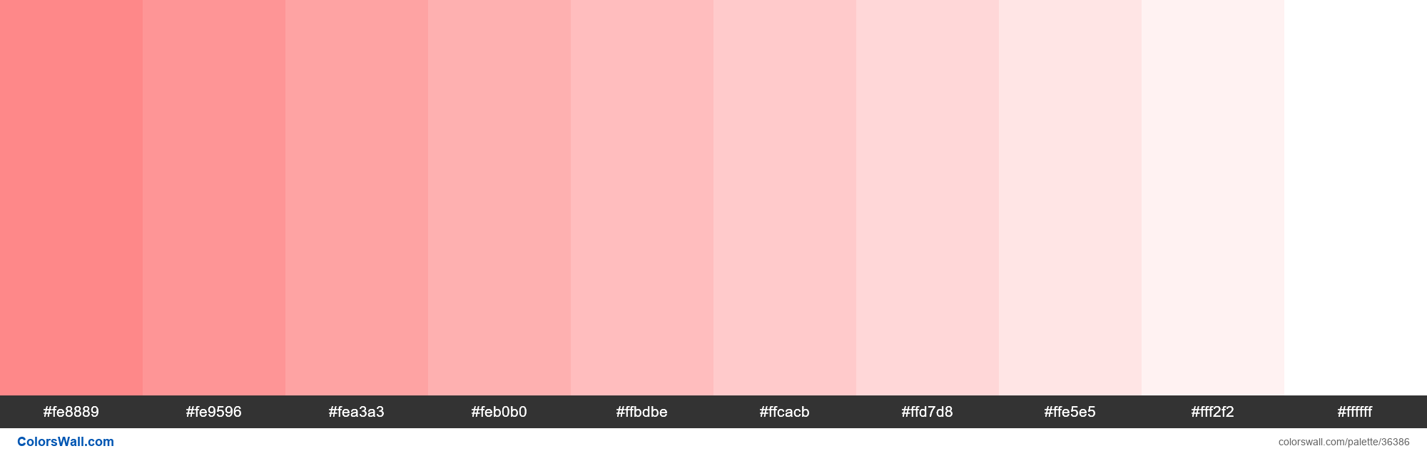 Tints XKCD Color salmon pink #fe7b7c hex colors palette - ColorsWall