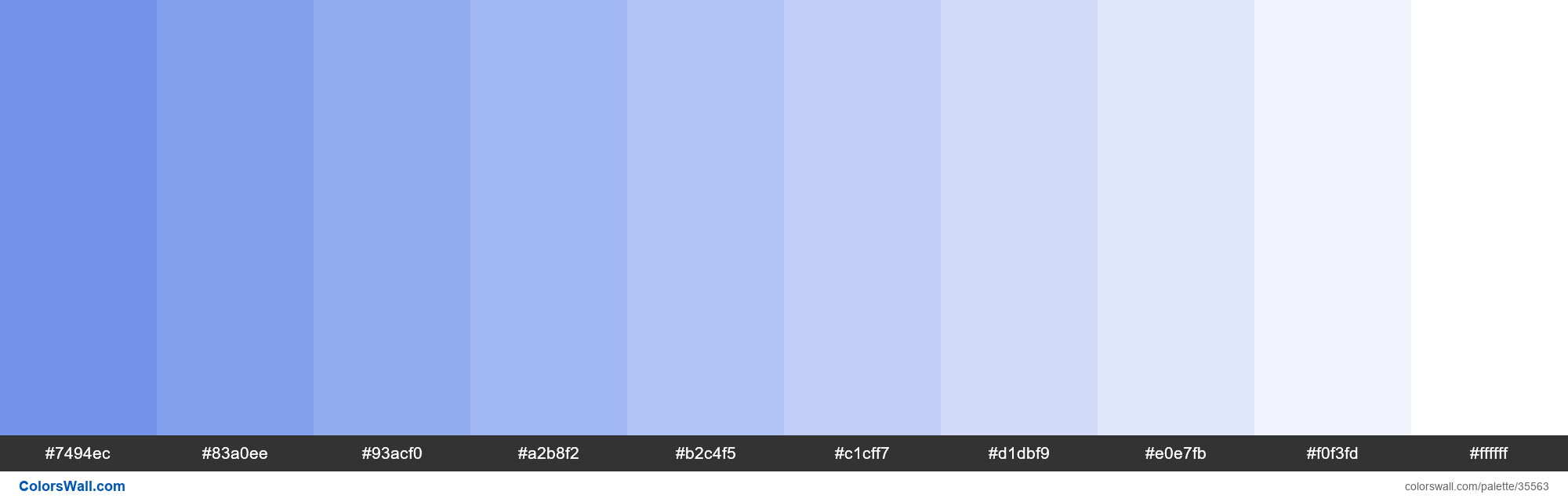 Tints XKCD Color Soft Blue 6488ea Hex Farbpalette ColorsWall