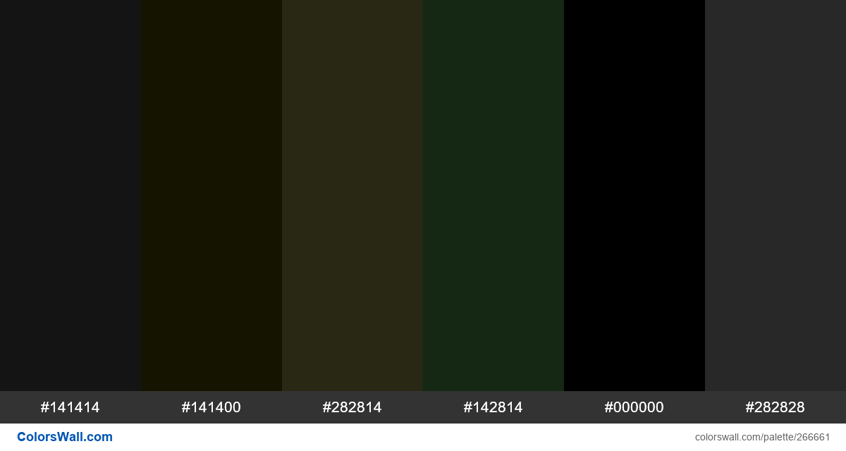 TLOU colors palette #141414, #141400, #282814 - ColorsWall