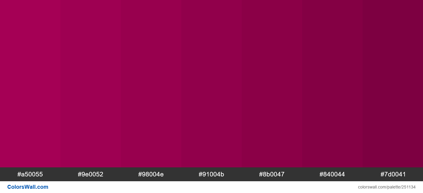 Cherry Red shades colors palette - ColorsWall