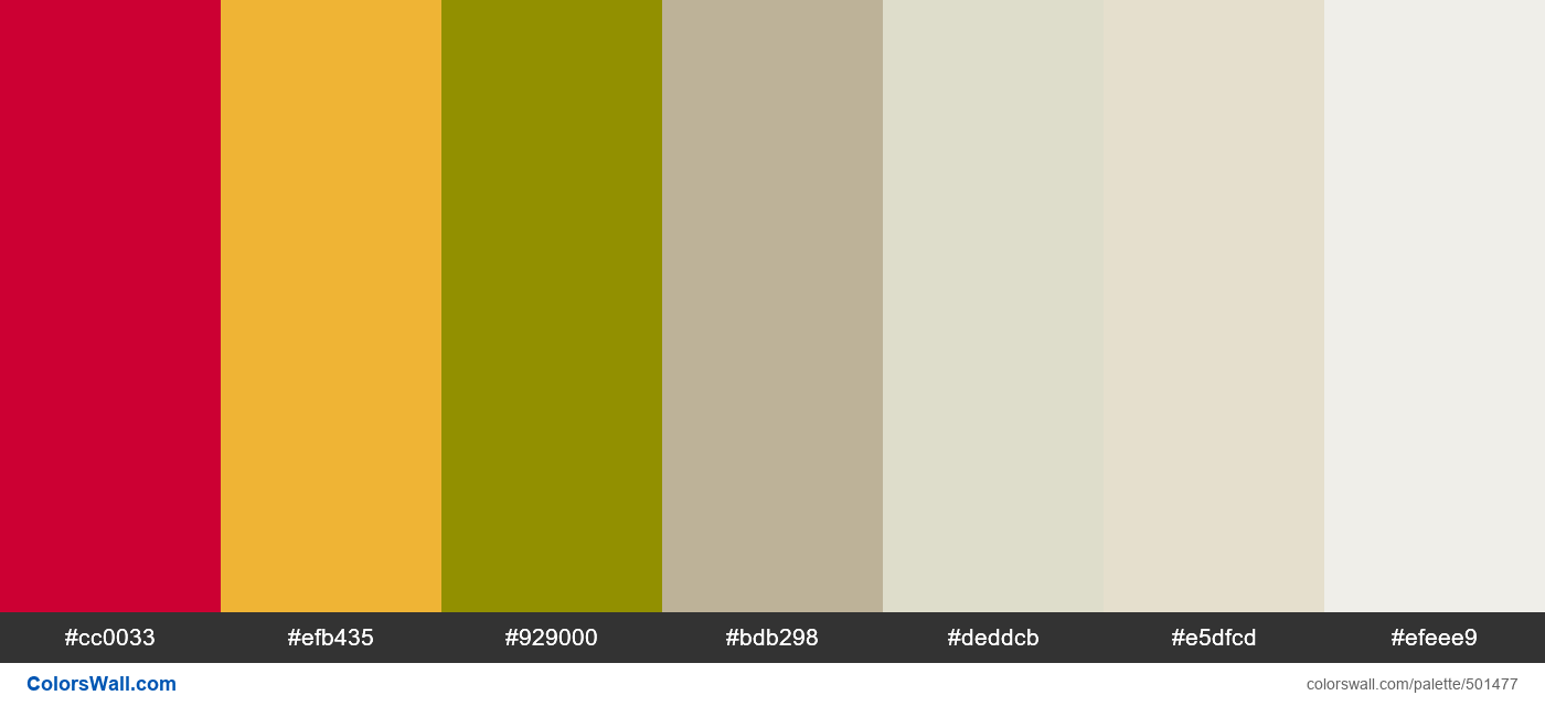 Vivid Crimson, Baklava, Old Asparagus, Clay Pebble, Green White palette - #501477