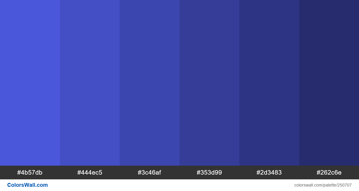 Warm Blue shades colors palette - ColorsWall