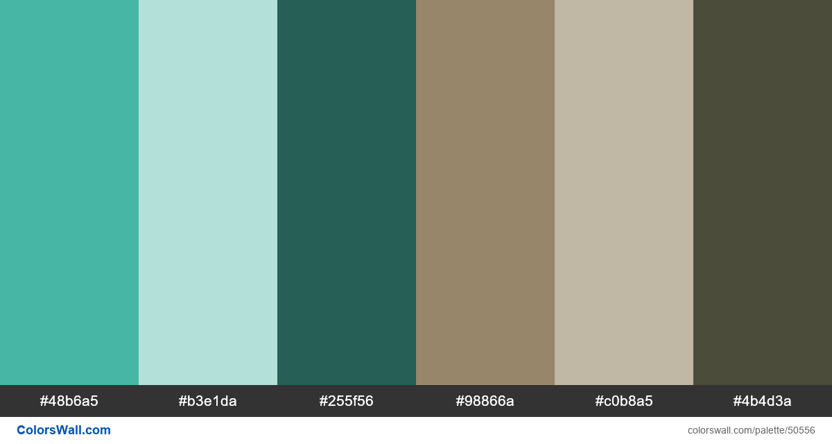 mint green color swatches