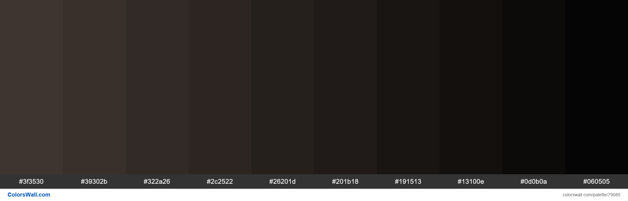 Wet Bark colors palette #3f3530, #39302b, #322a26 - ColorsWall