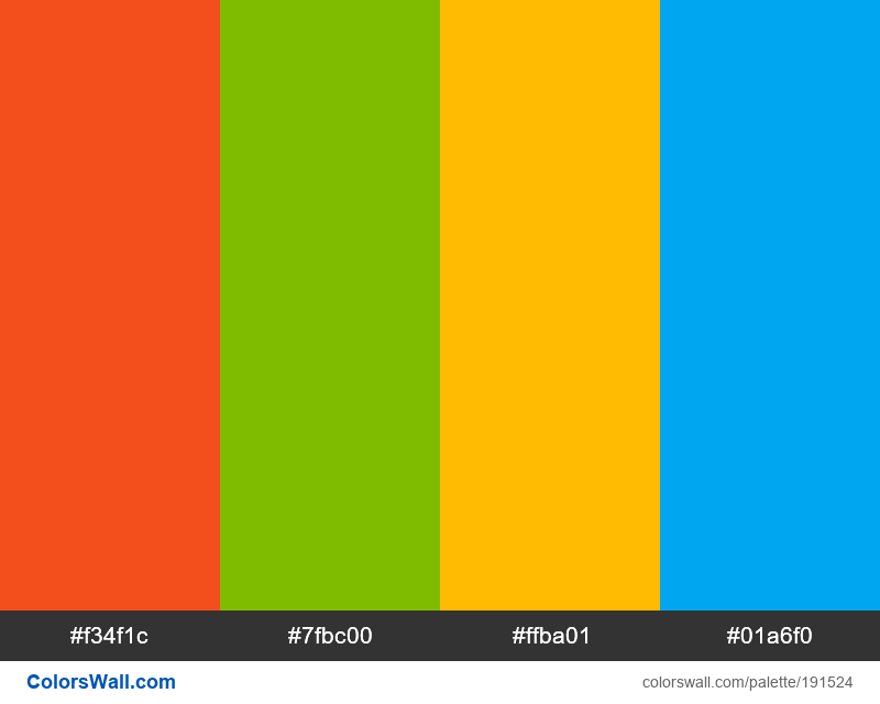 Windows logo colors palette - ColorsWall