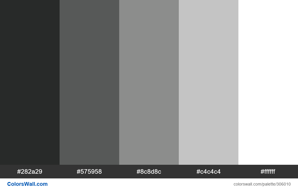 Xenomorph colors palette #282a29, #575958, #8c8d8c - ColorsWall