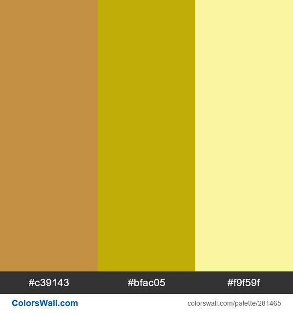 Yellow Ocher, Muddy Yellow, Yippie Ya Yellow palette - ColorsWall
