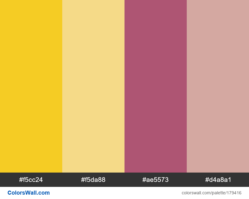 Yellow & Pink colors palette - ColorsWall